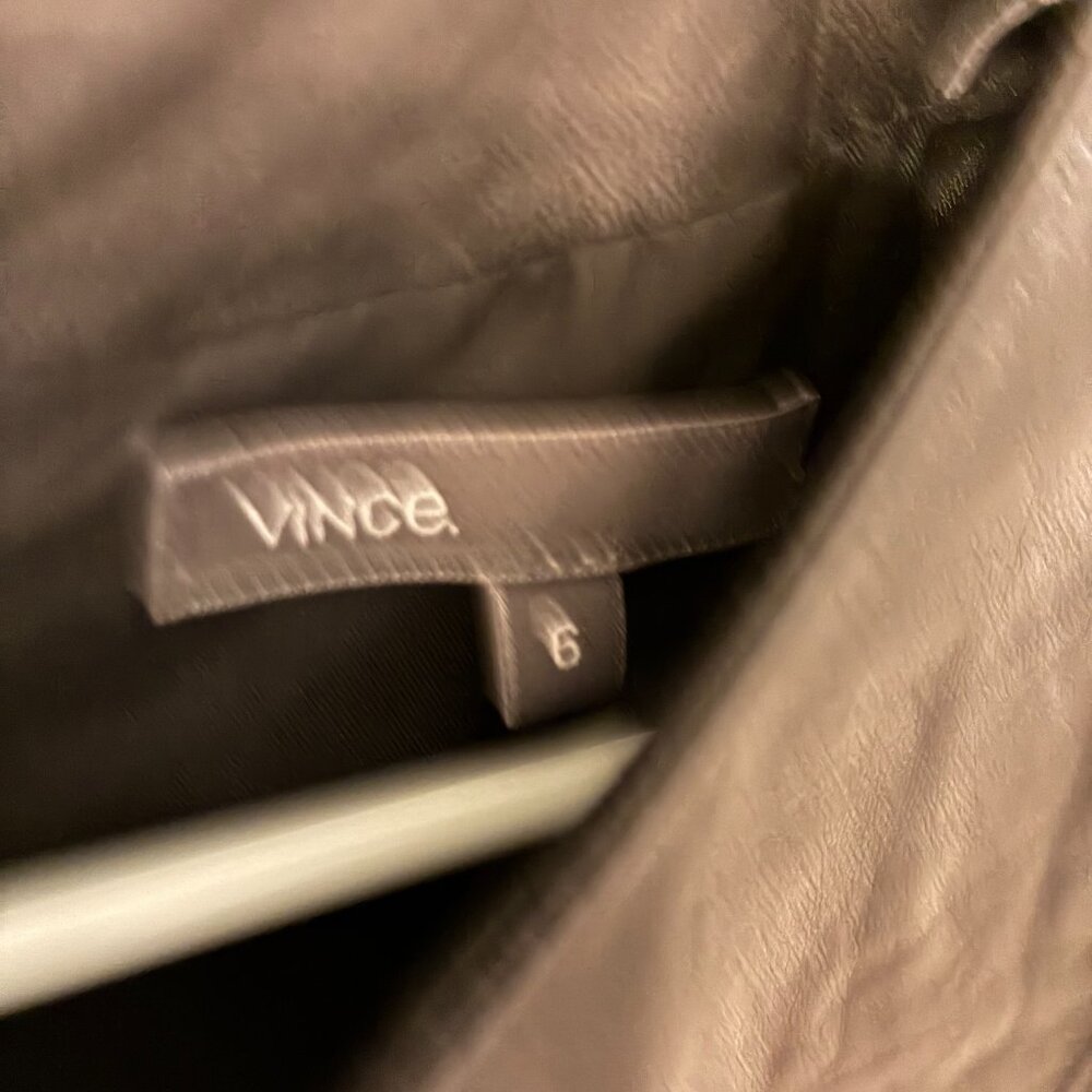Vince Cap sleeve crew neck leather mini dress size 6 - Picture 5 of 6